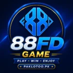 88FD Game blue neon gaming logo.