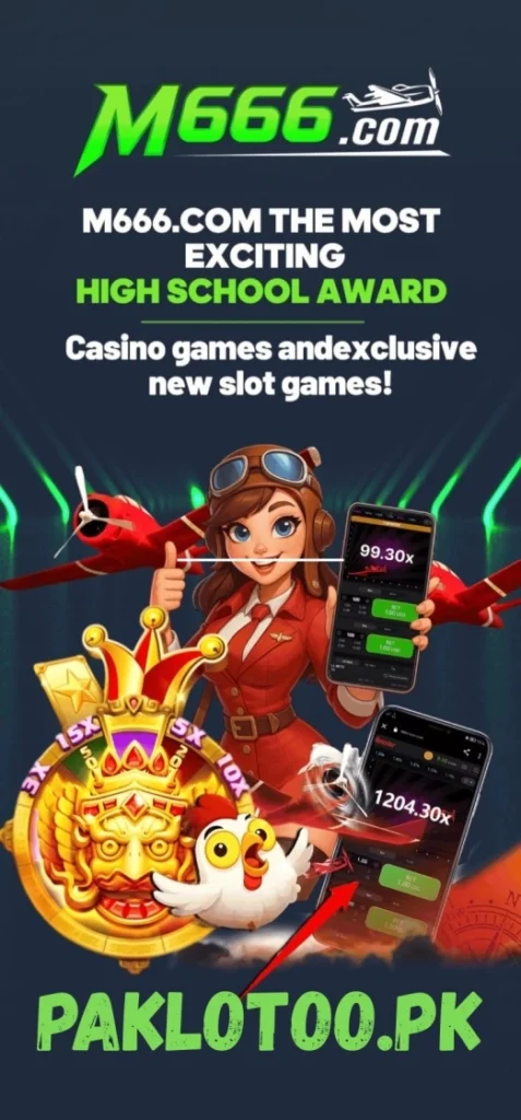 M666.com home banner with casino games, bonus offers, and mobile gameplay preview