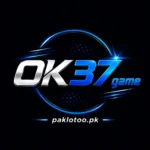 OK37 Game blue neon gaming logo