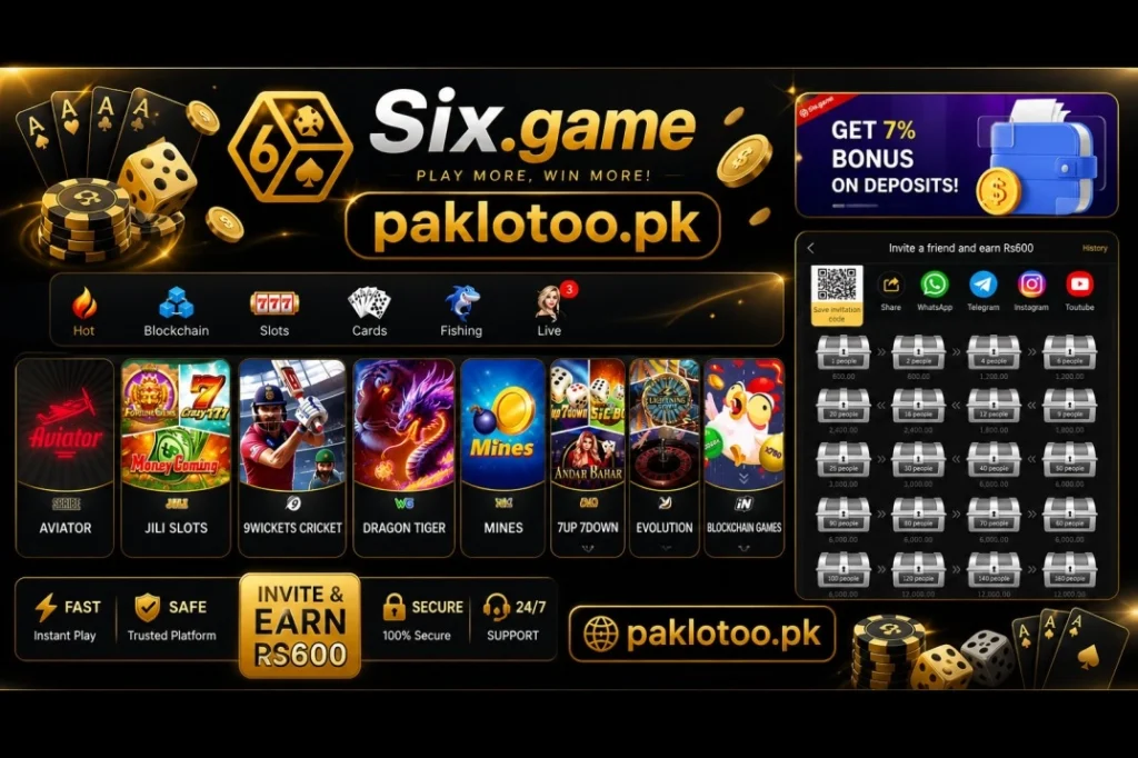 six game earning app banner with invite reward system